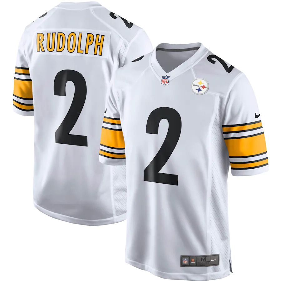 Men Pittsburgh Steelers 2 Mason Rudolph Nike White Game NFL Jersey